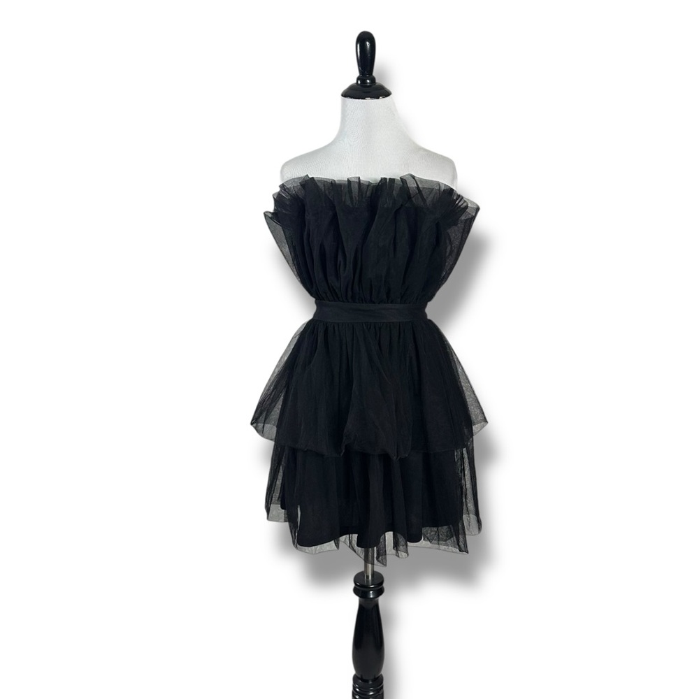 Altar'd State Daria Tulle Black Mini Dress Small Ballerina Fairy WhimsiGoth Punk - Picture 6 of 15